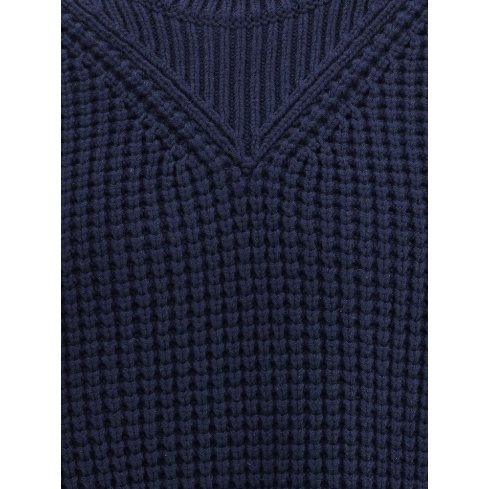 Jil Sander Blue Fleece Wool Sweatshirt