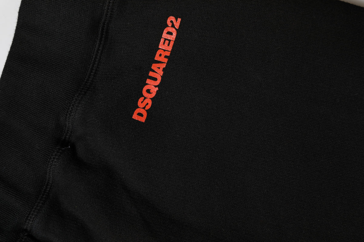 Dsquared² Black Red Cotton Straight Fit Jogger Pants