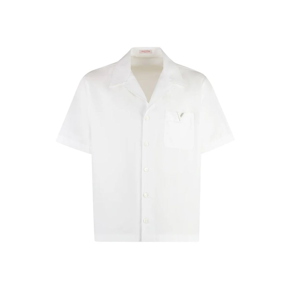 Valentino Garavani Cotton Popelin Shirt - White short-sleeve shirt