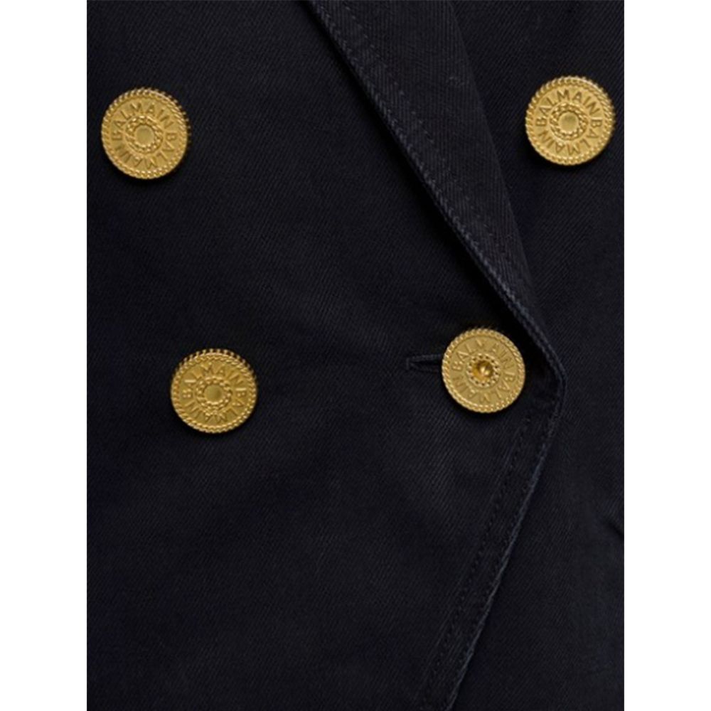 Balmain Double-Breasted Denim Blazer