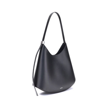 Jil Sander Black Calf Leather Bos Taurus Shoulder Bag