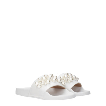 Stuart Weitzman White Leather Slipper