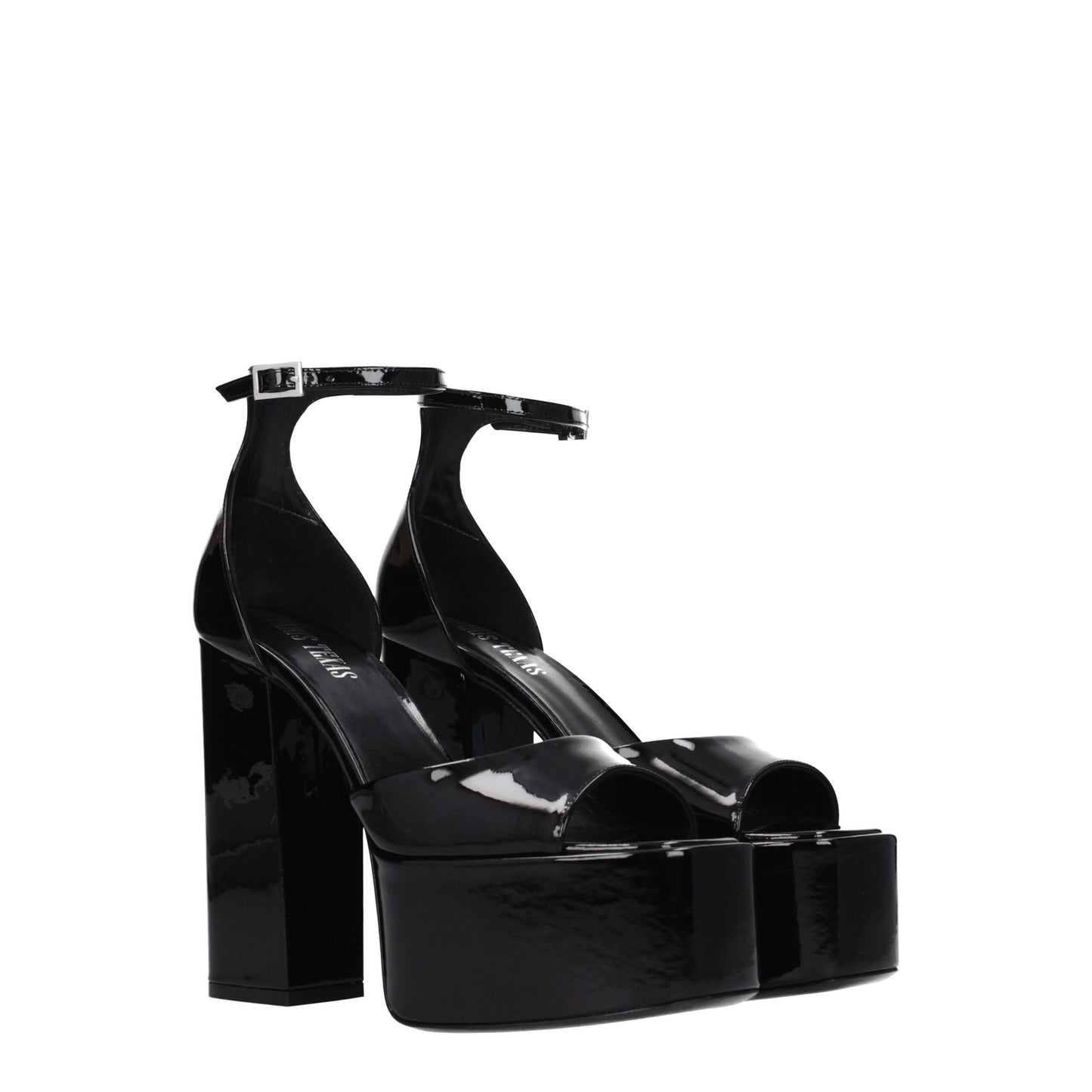 Paris Texas Black Leather Sandal