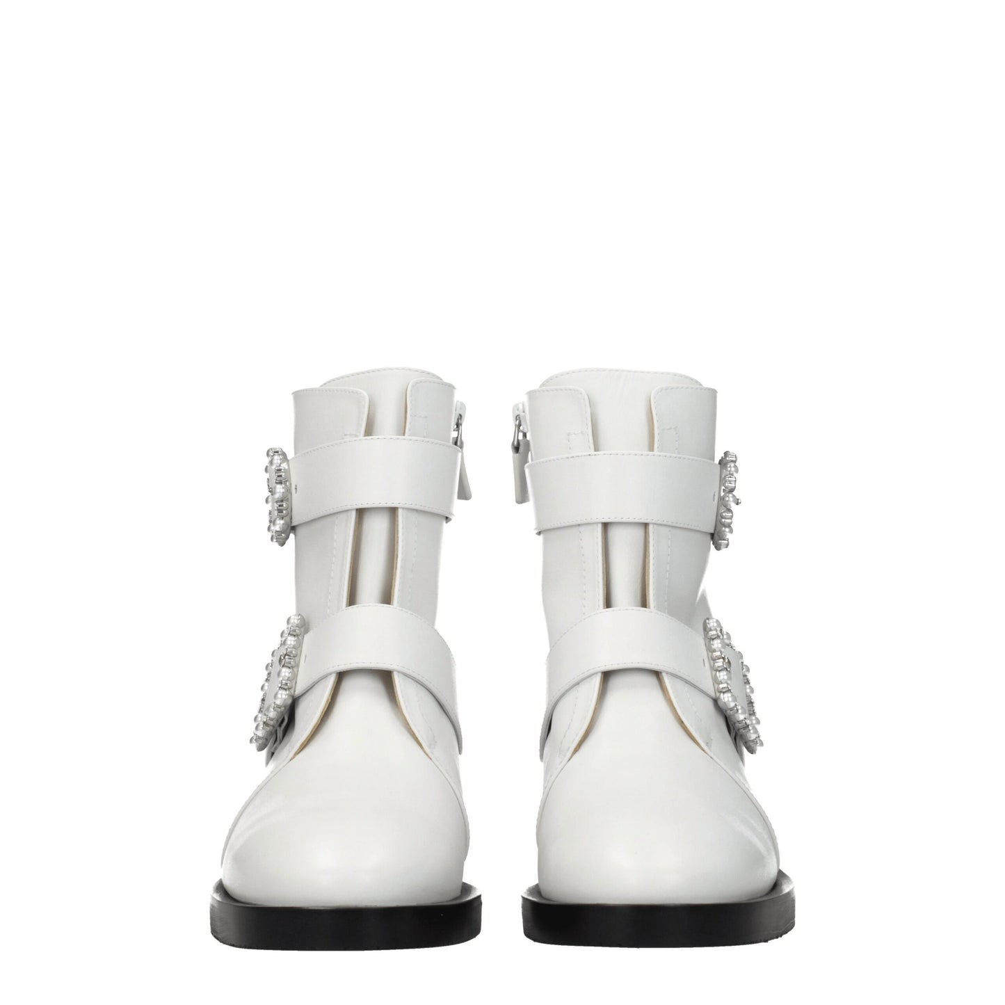 Stuart Weitzman White Leather Ankle