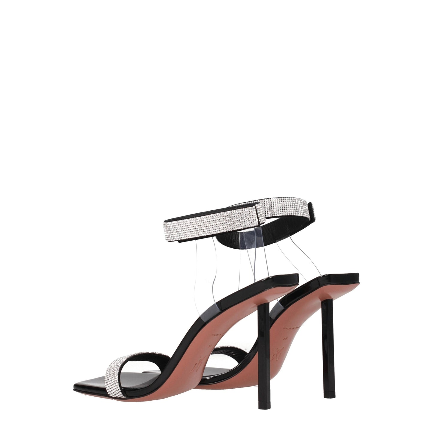 Amina Muaddi Black Crystals Sandal