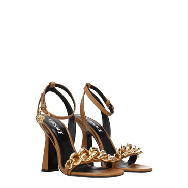Versace Brown Leather Sandal