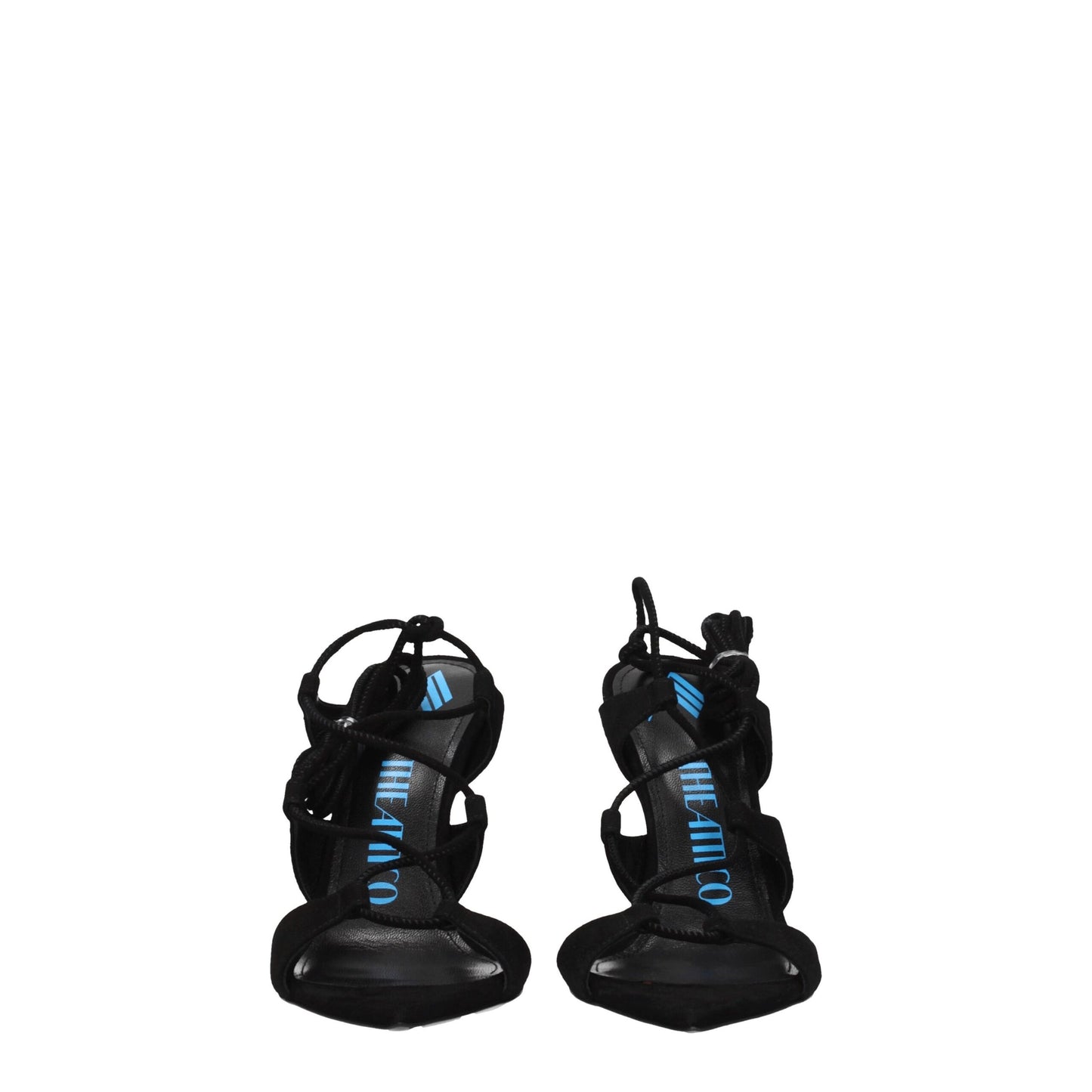 The Attico Black Leather Sandal
