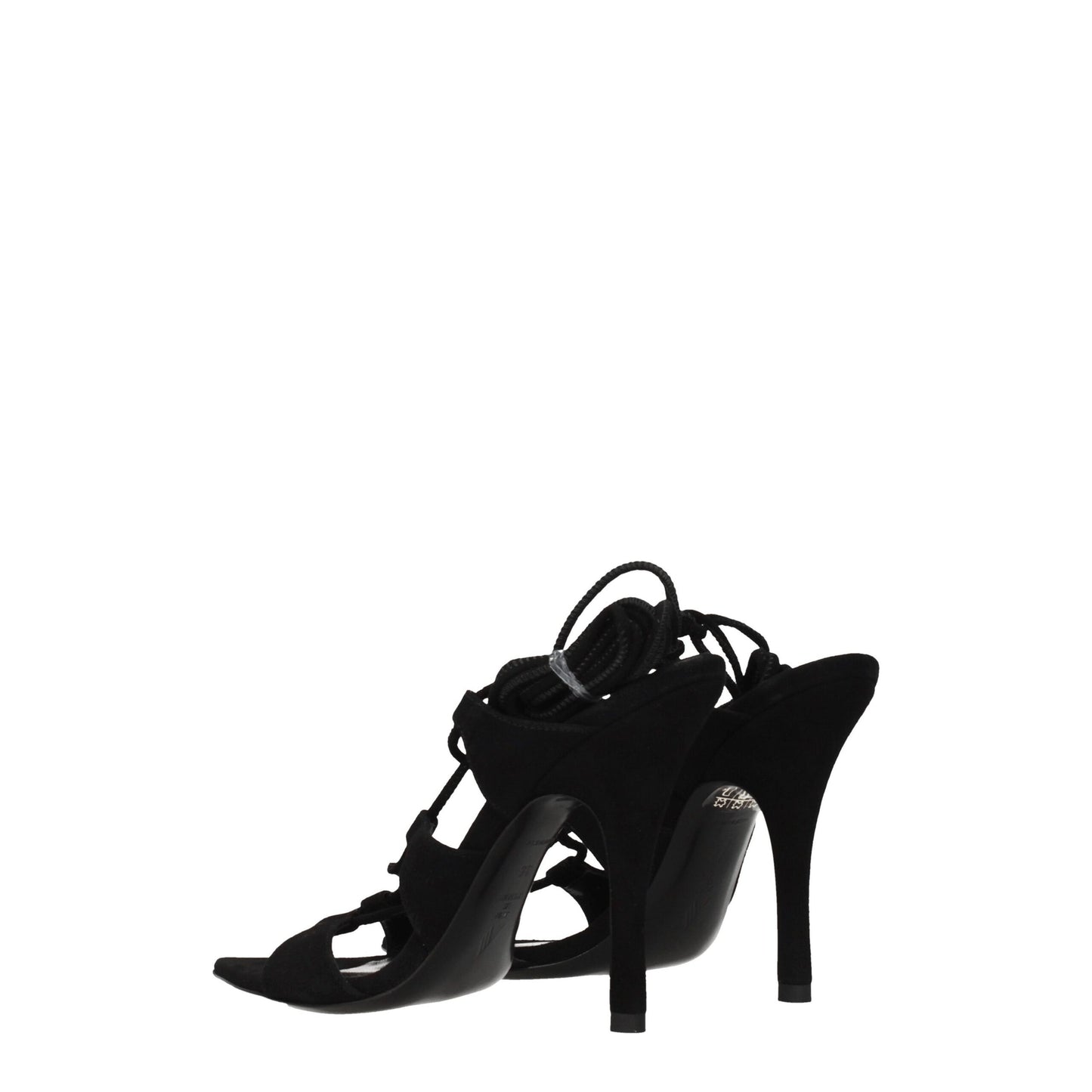 The Attico Black Leather Sandal