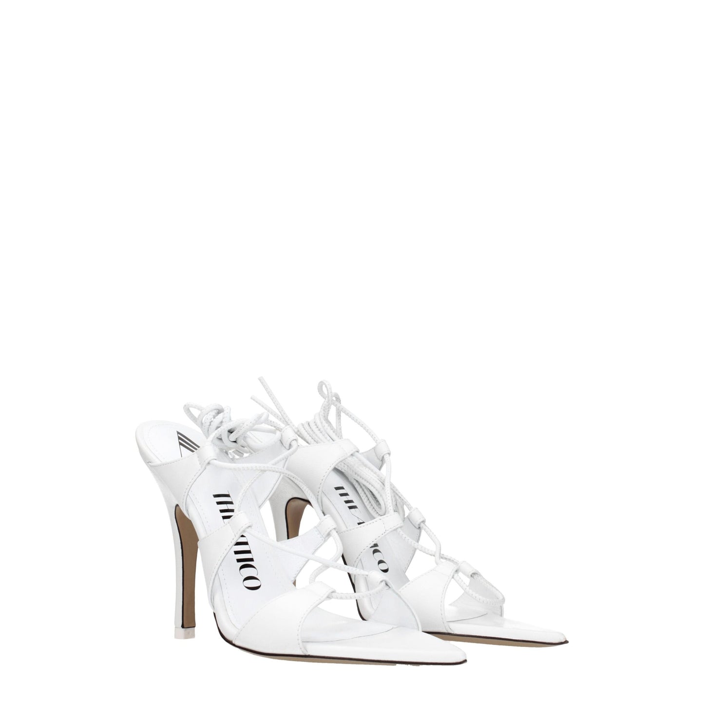 The Attico White Leather Sandal