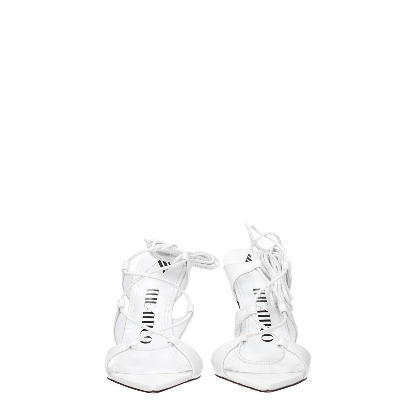 The Attico White Leather Sandal