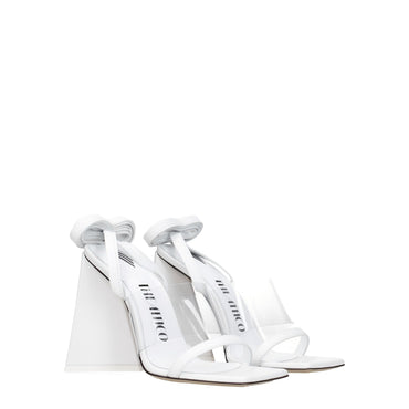 The Attico White Leather Sandal