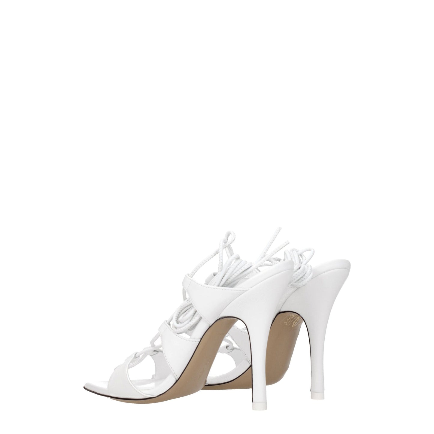 The Attico White Leather Sandal