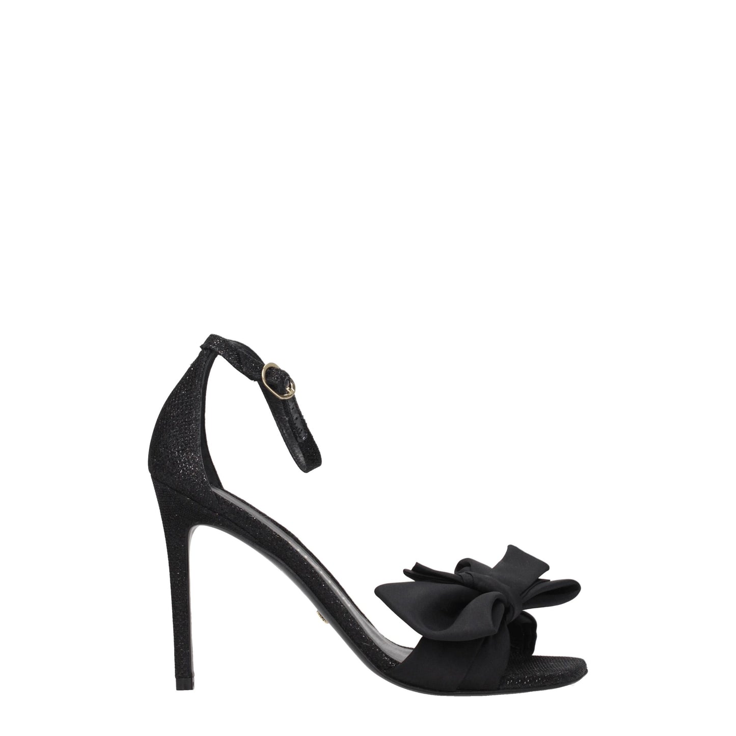 Stuart Weitzman Black Satin Sandal
