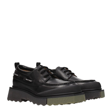 Off-White Black Leather Oxfords And Derby