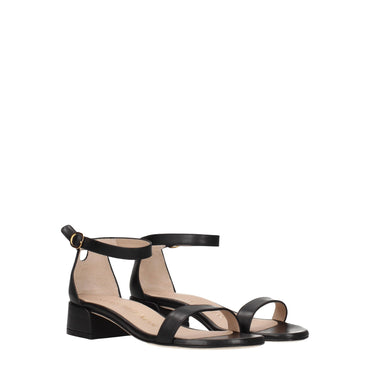 Stuart Weitzman Black Leather Sandal