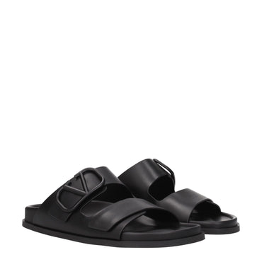 Valentino Garavani Black Leather Slipper