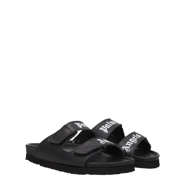 Palm Angels Black Leather Sandal
