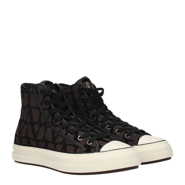 Valentino Garavani Brown Fabric Sneakers