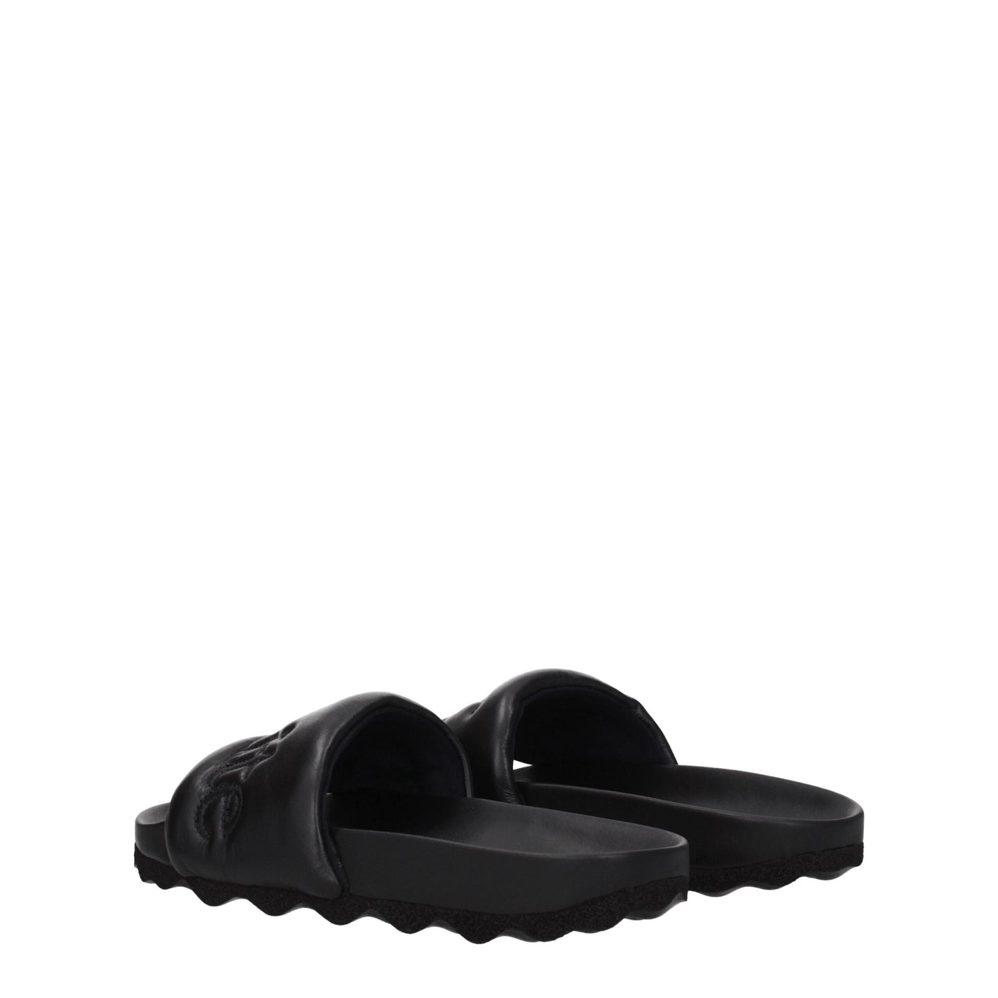 Off-White Black Leather Slipper
