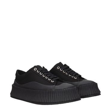 Jil Sander Black Fabric Chunky Sneakers