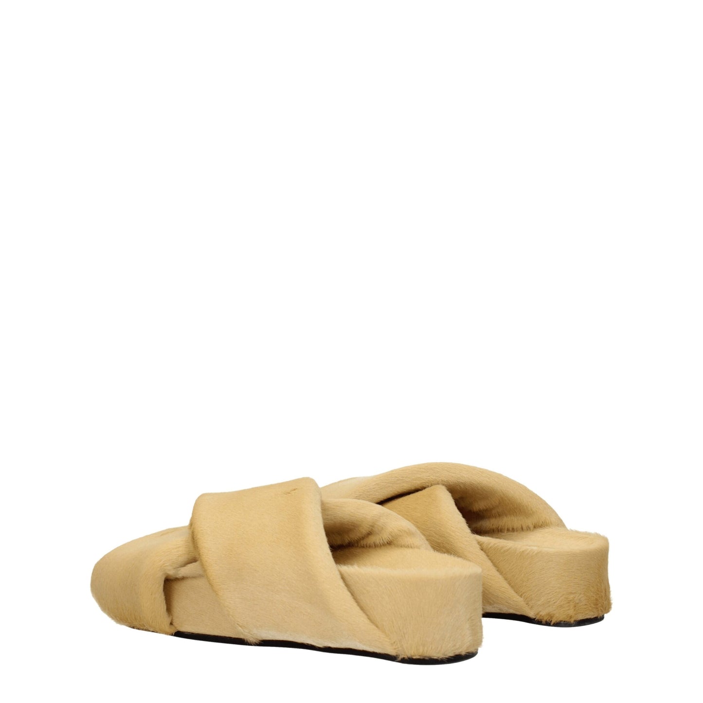 Jil Sander Beige Horsehair Slippers