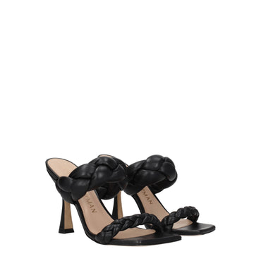 Stuart Weitzman Black Leather Sandal