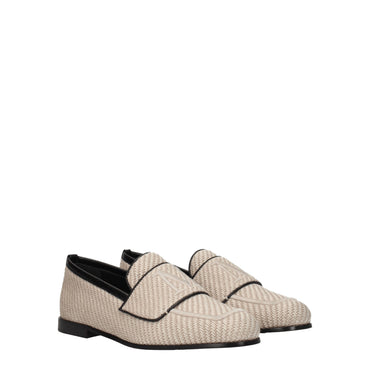 Max Mara Beige Fabric Loafer