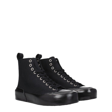 Jil Sander Black Fabric High Top Sneakers