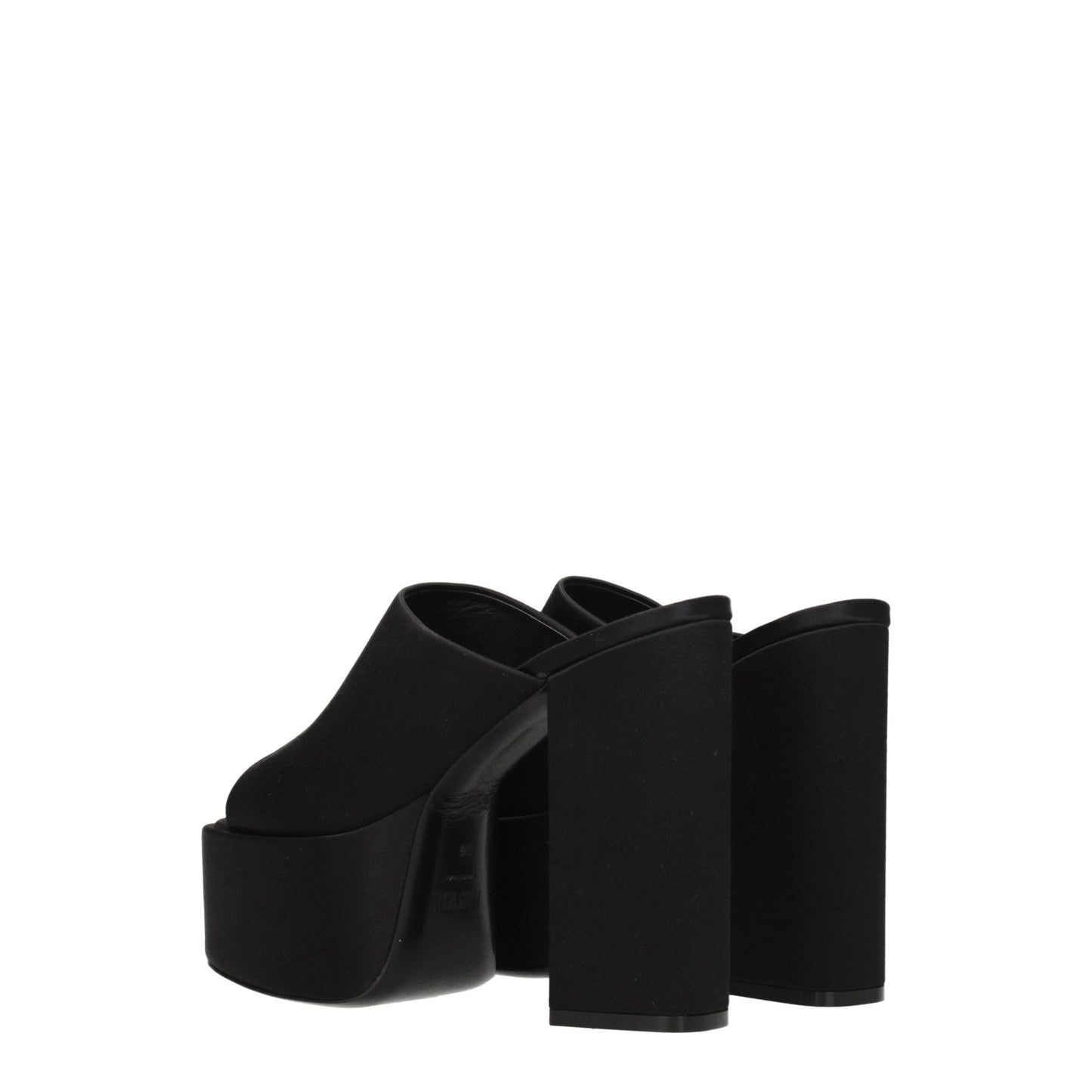 Paris Texas Black Satin Sandal
