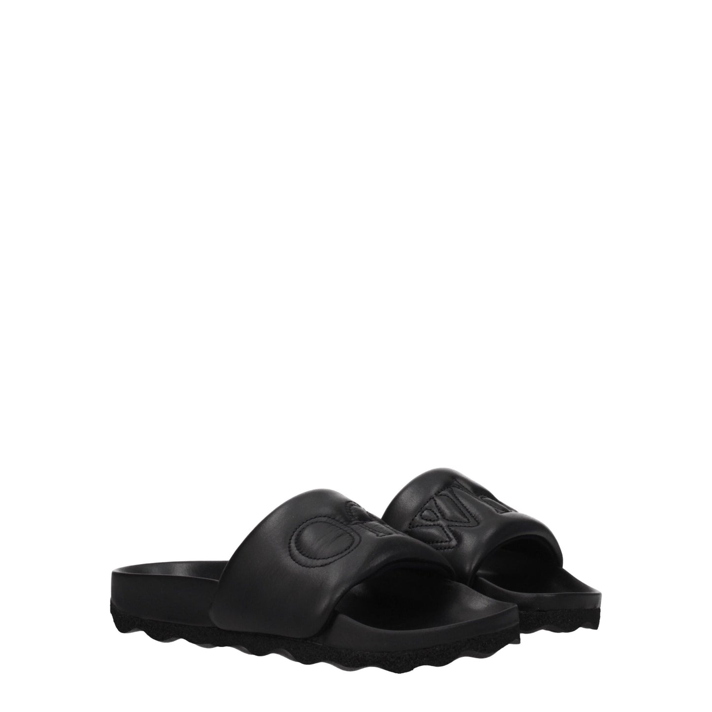 Off-White Black Leather Slipper