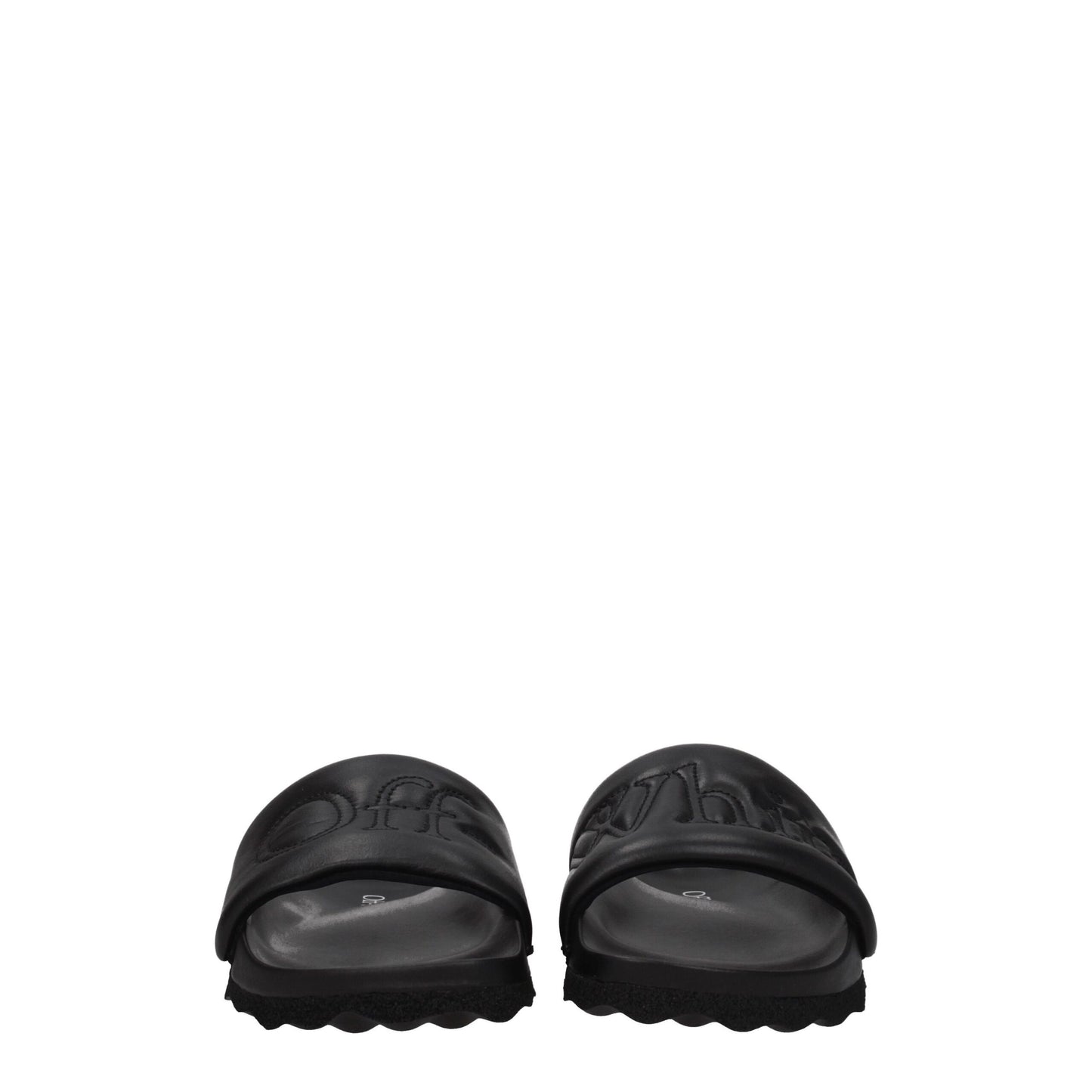 Off-White Black Leather Slipper