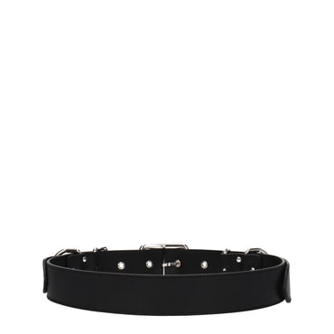 Moschino Black Leather Belt