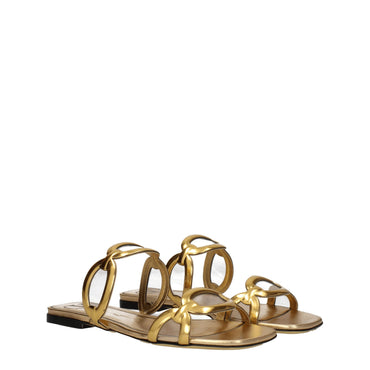 Valentino Garavani Gold Leather Slipper