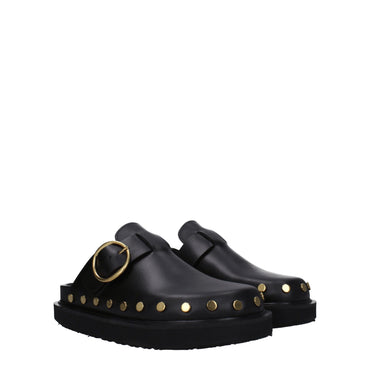 Isabel Marant Black Leather Slipper