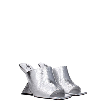The Attico Gray Leather Sandal