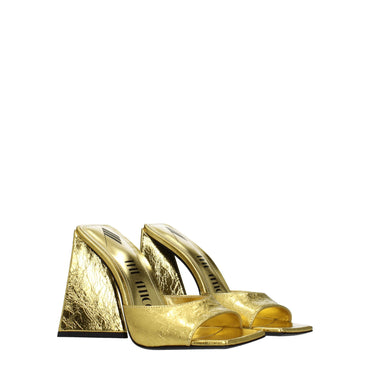 The Attico Gold Leather Sandal