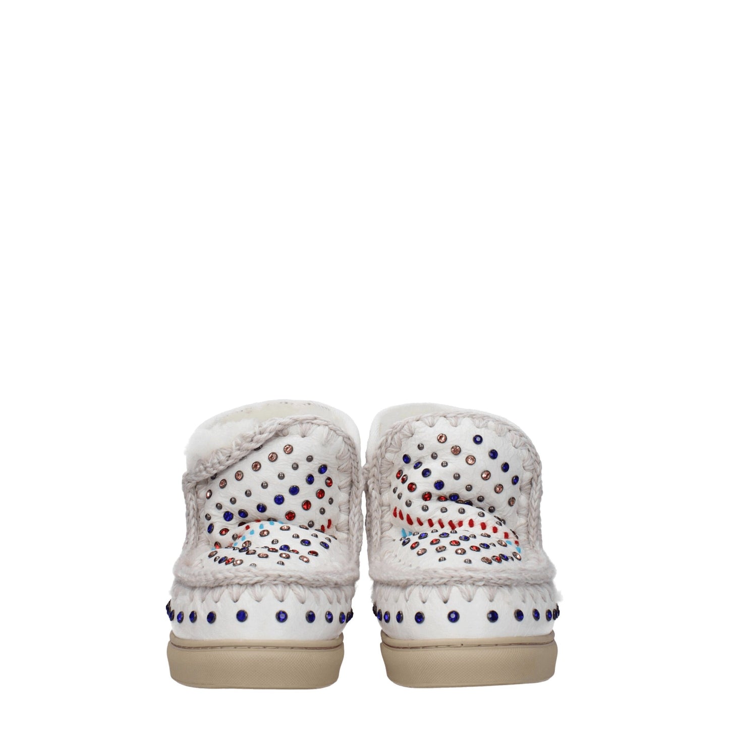 Mou White Leather Ankle