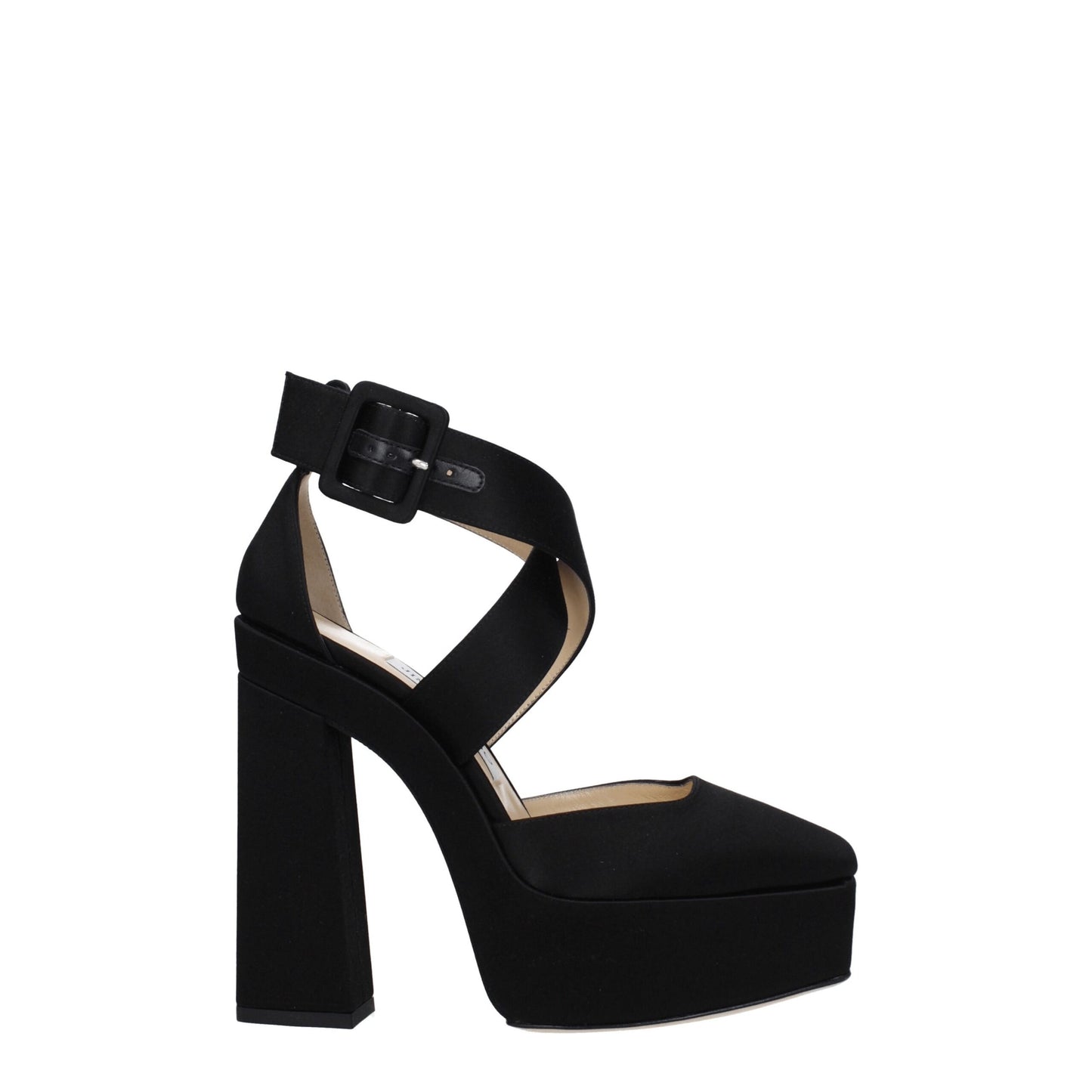 Jimmy Choo Black Satin Sandal