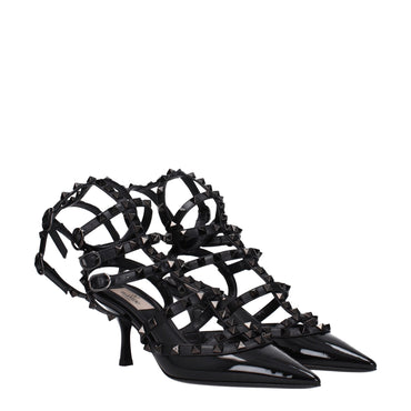 Valentino Garavani Black Leather Sandal