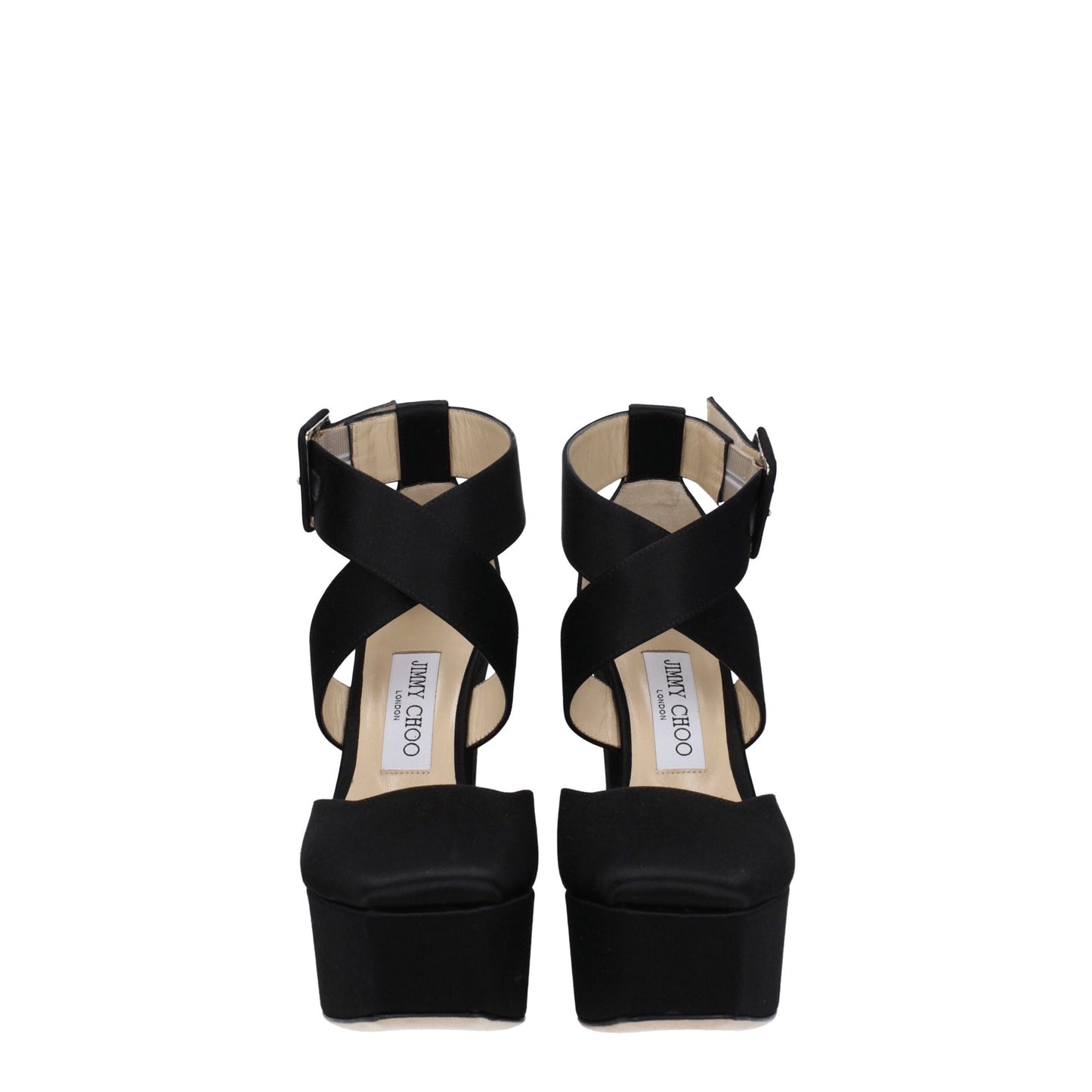 Jimmy Choo Black Satin Sandal