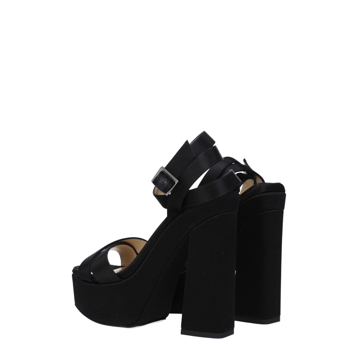 Jimmy Choo Black Satin Sandal