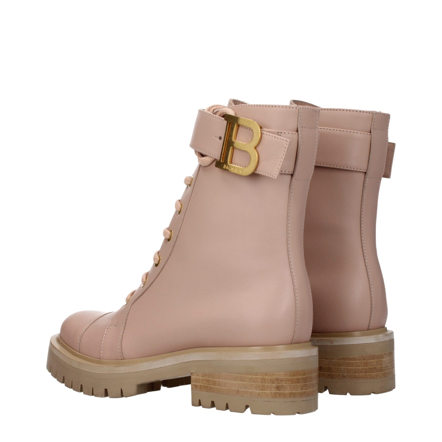 Balmain Beige Leather Ankle