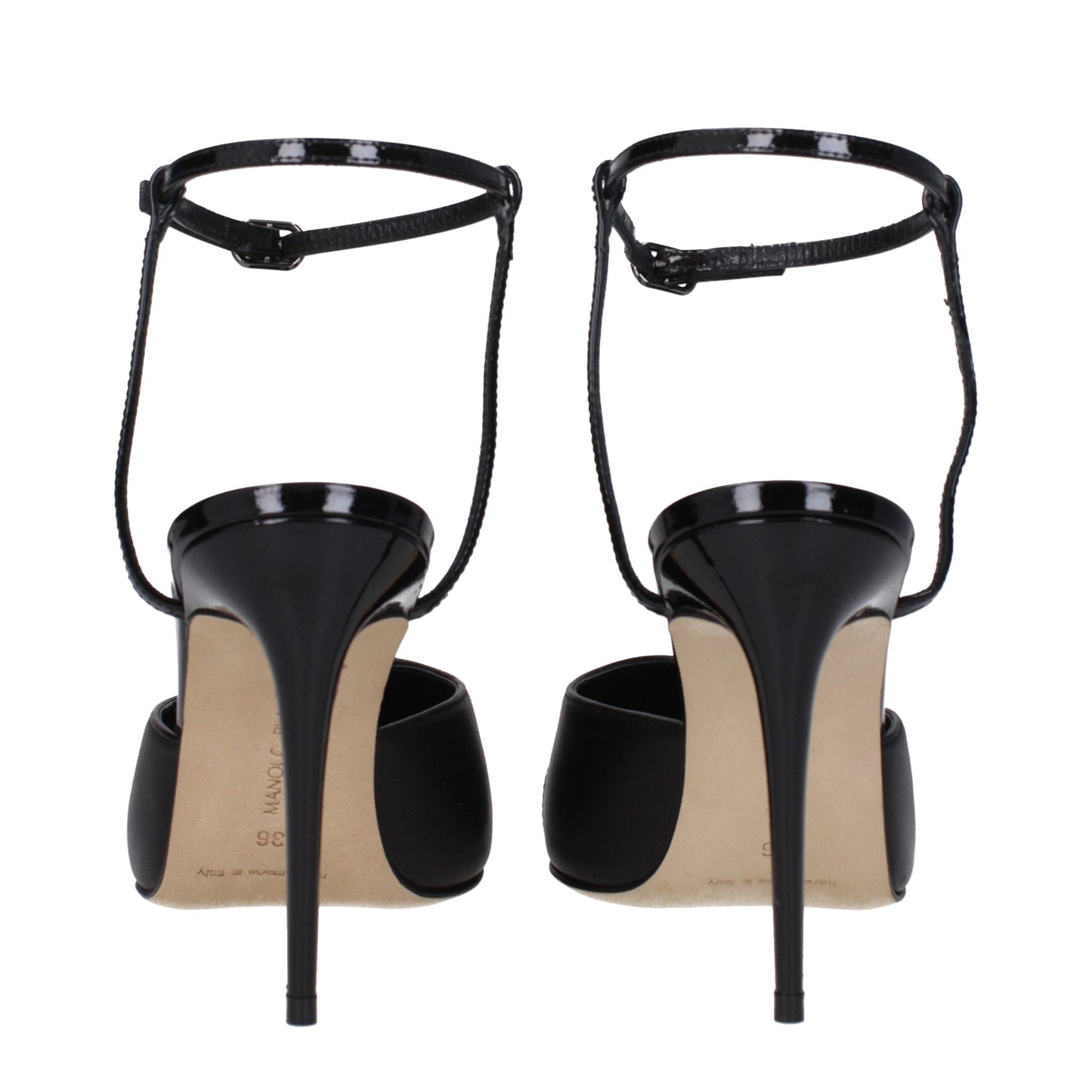 Manolo Blahnik Black Leather Sandal