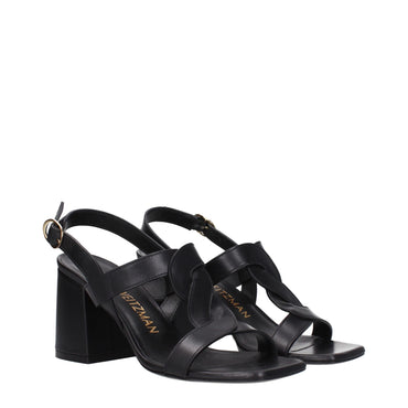 Stuart Weitzman Black Leather Sandal