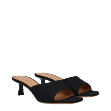 Off-White Black Linen Sandal