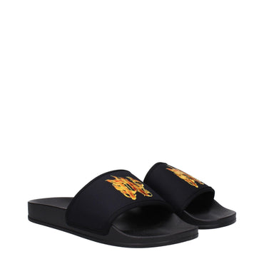 Palm Angels Black Fabric Slipper