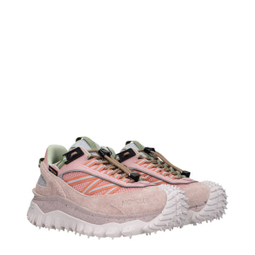 Moncler Pink Leather Sneakers