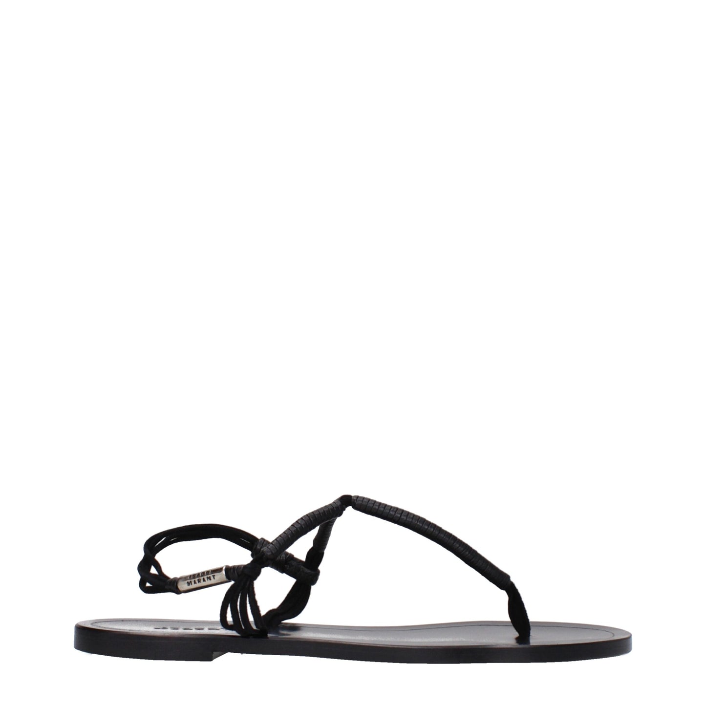 Isabel Marant Black Leather Flip-Flop Sandal