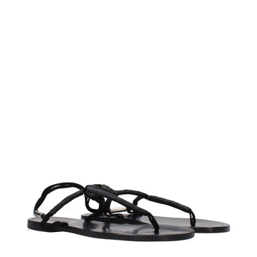 Isabel Marant Black Leather Flip-Flop Sandal