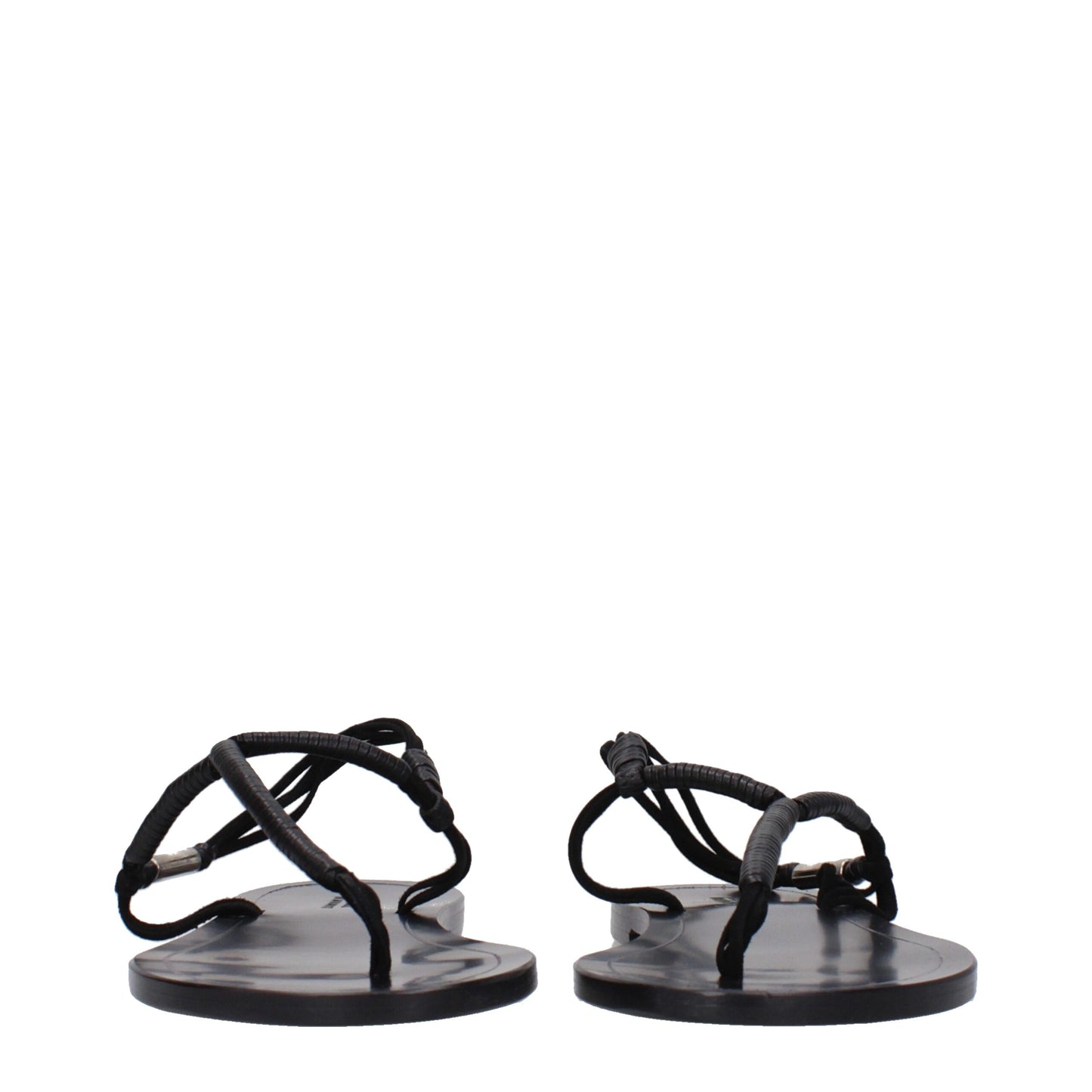 Isabel Marant Black Leather Flip-Flop Sandal